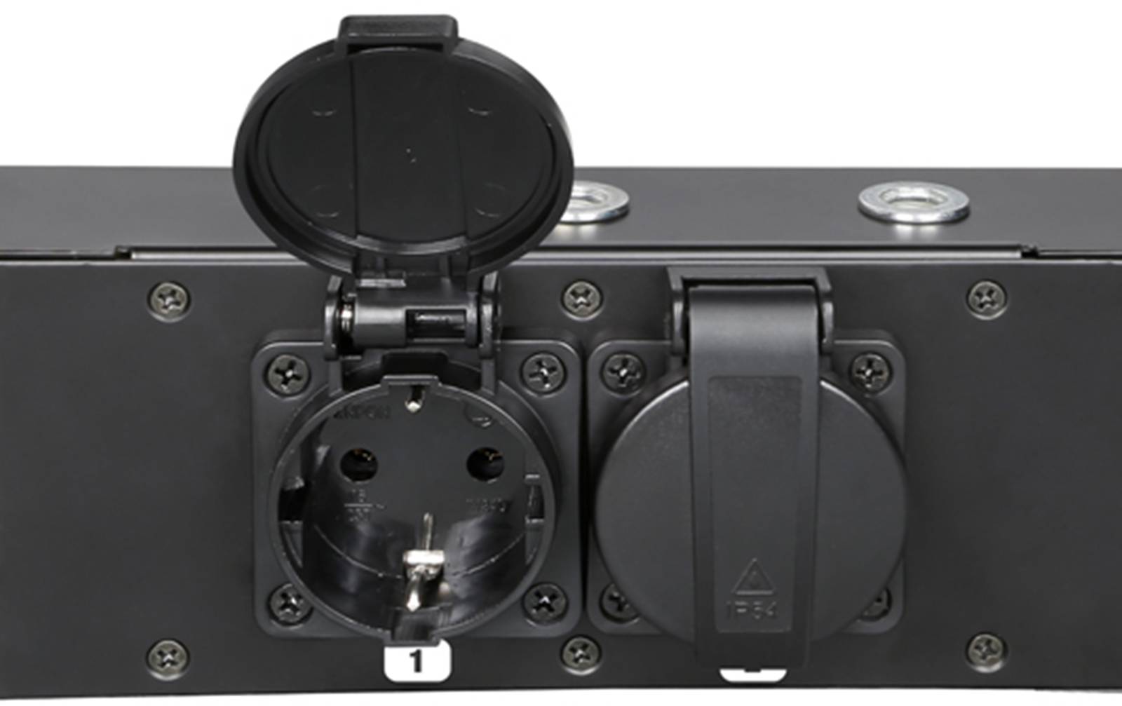 Adam Hall PROPORT 2 T Stromverteiler 2 x IP54 + Schwarz & Gelb Power I/O