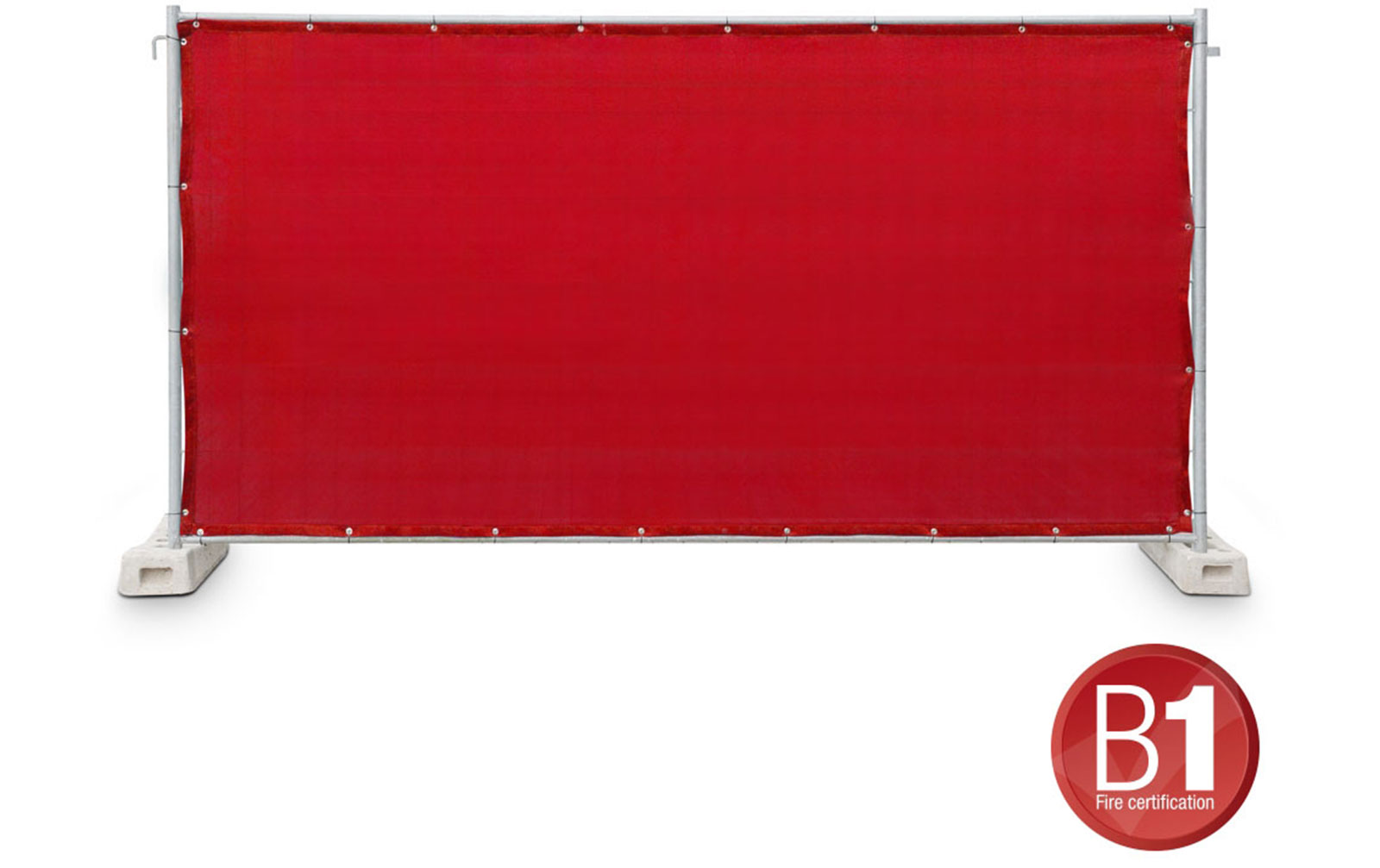 Adam Hall 0159 X BAU 7 Bauzaunblende Gaze Typ 800 1,76x3,41m geöst, rot