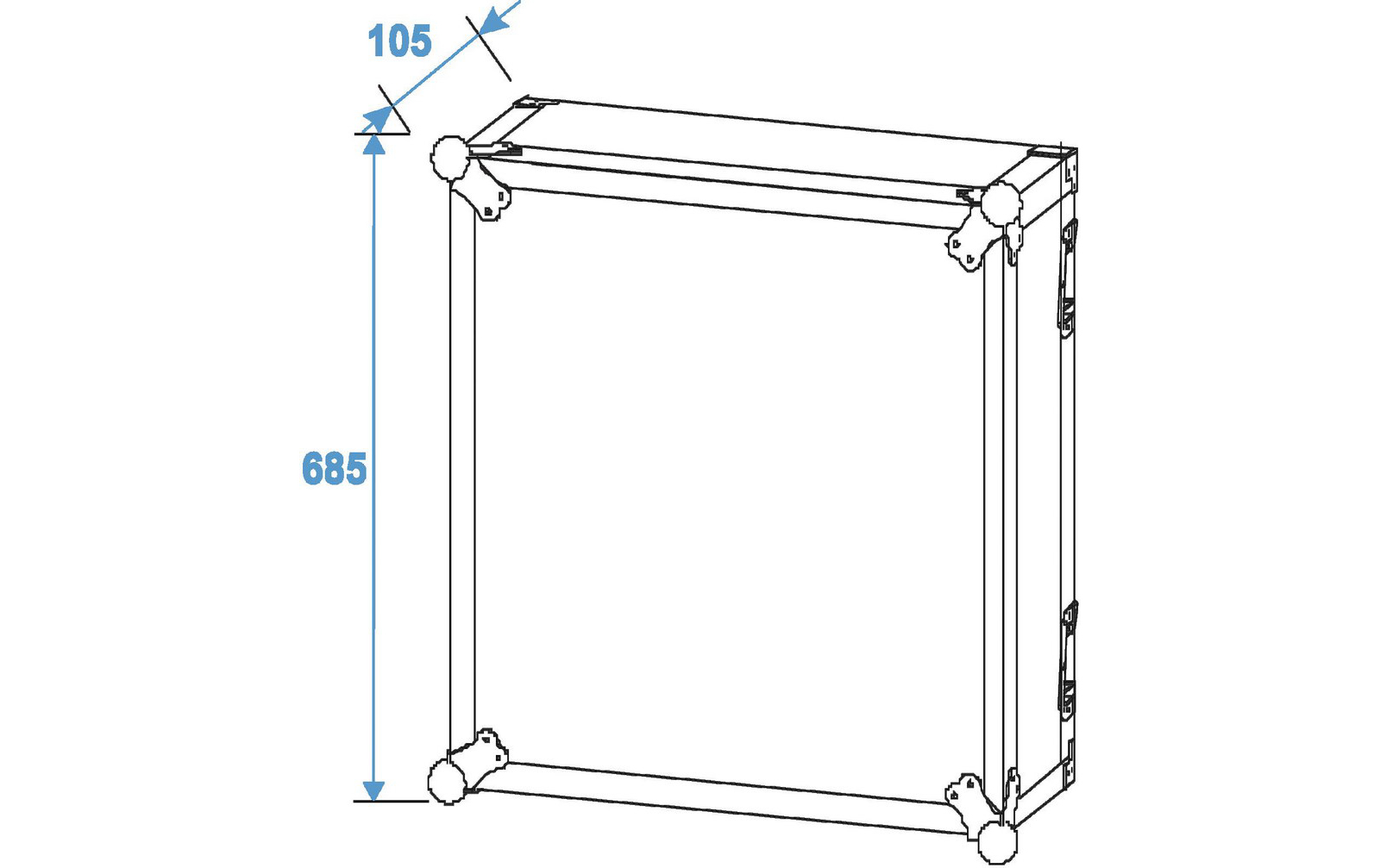 Roadinger Verstärkerrack PR-2, 14HE, 47cm Rollen