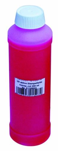 Eurolite UV-aktive Stempelfarbe, transp.rot, 250ml