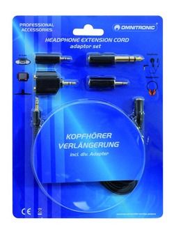Omnitronic Kopfhörerverlängerung 3m + Adapterset