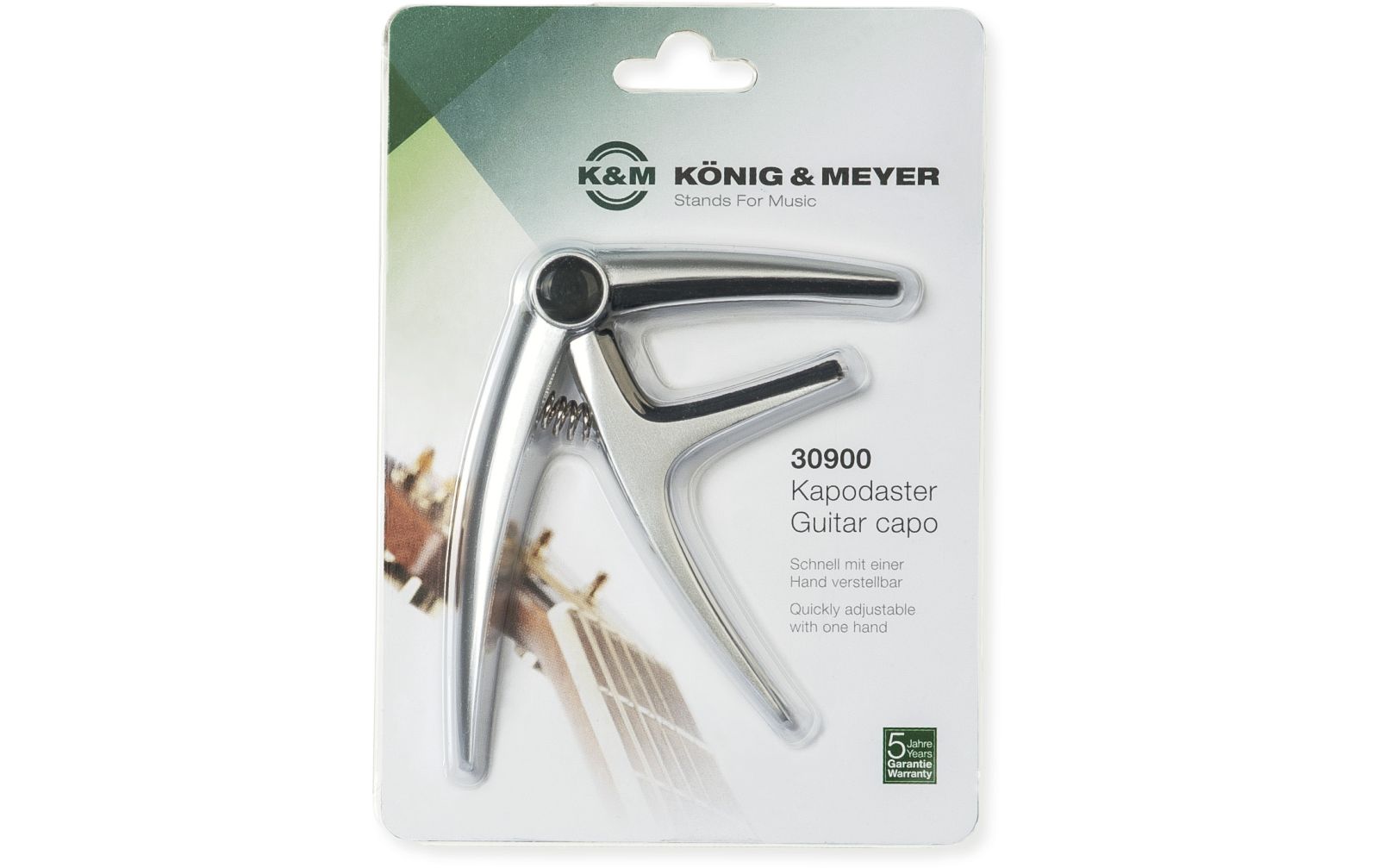 K&M 30900 Kapodaster für Western- und E-Gitarren, mattverchromt