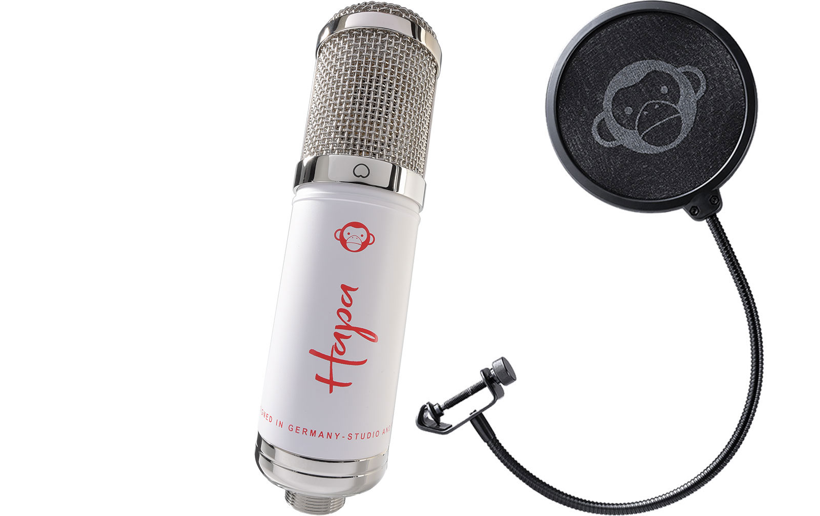 Monkey Banana Hapa USB Mikrofon weiß inkl. gratis Monkey Pop Popschutz