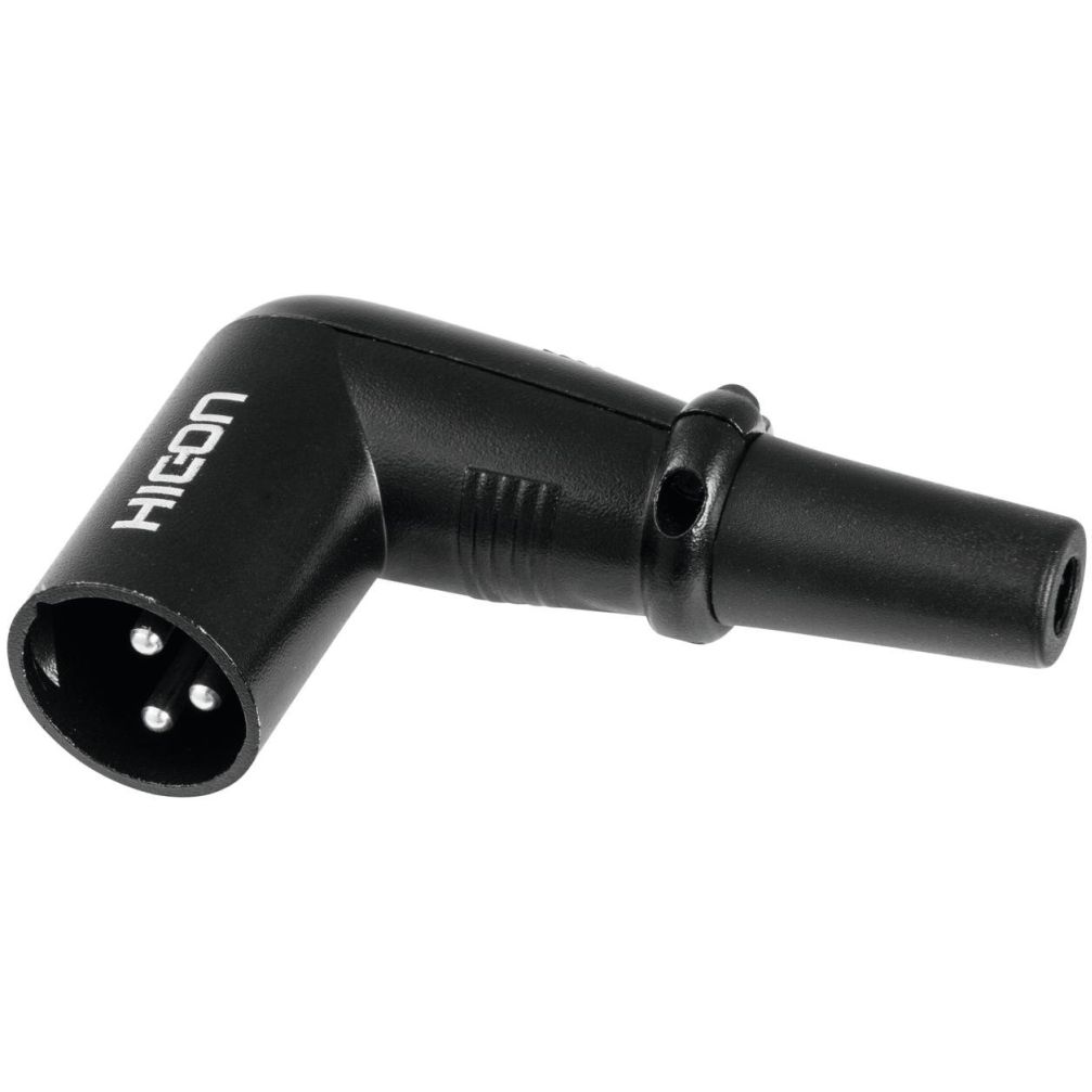 HICON XLR Stecker 3pol HI-X3RM-M, gewinkelt, schwarz