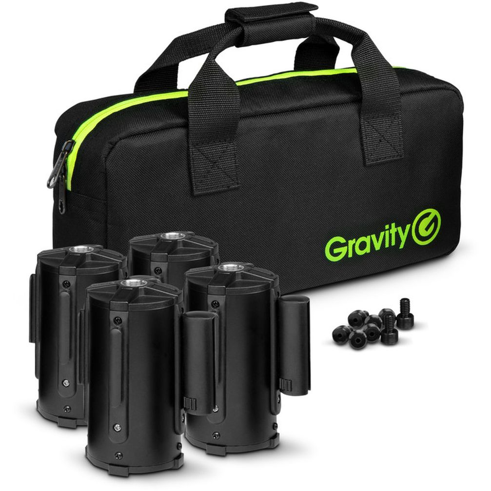 Gravity SA Belt 1B Set1 - 4 Absperrgurt-Kassetten für Ständermontage inkl. Tasche