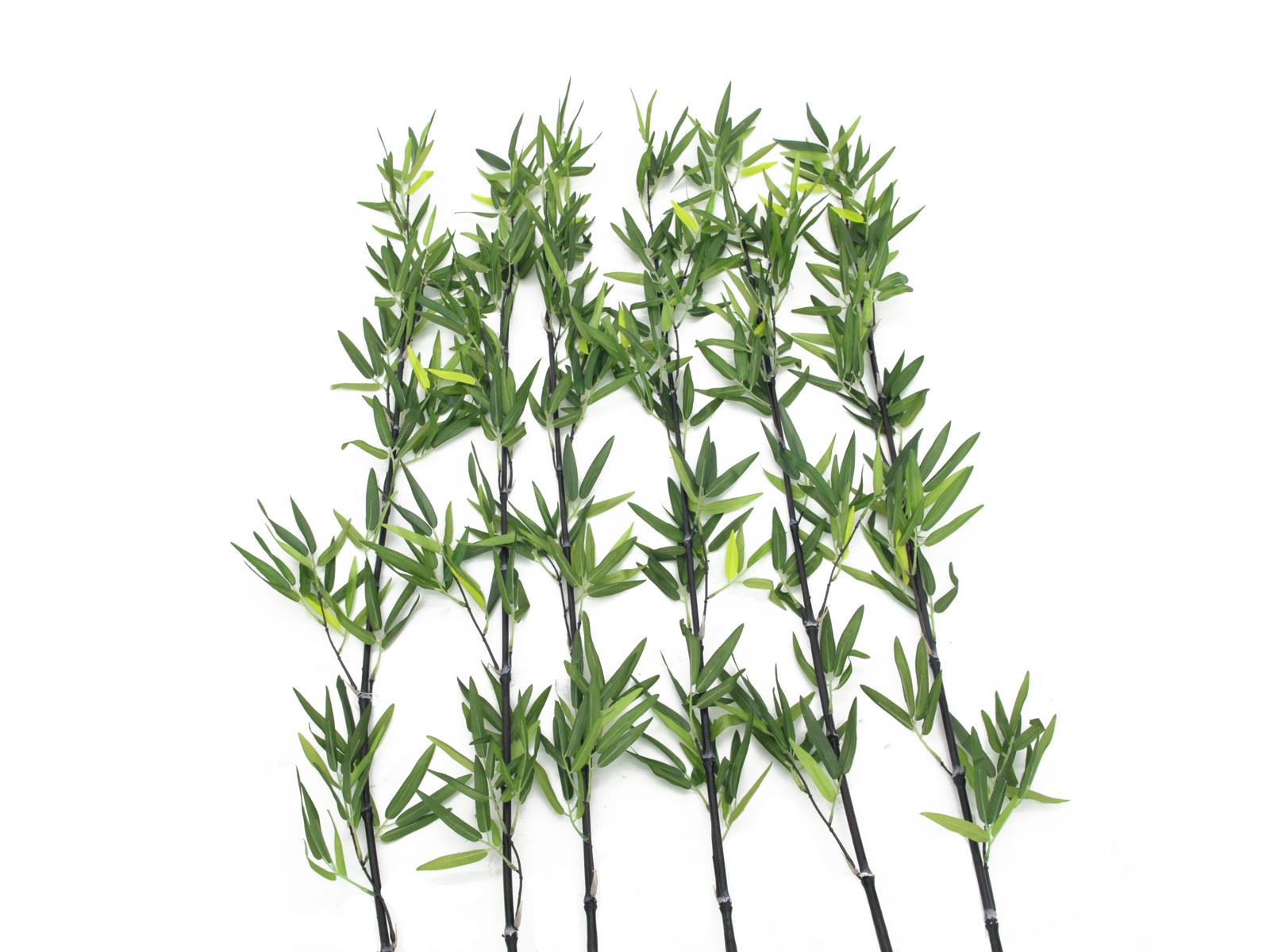 Europalms Bambusstab mit Blättern, 180cm, 6er Pack, Kunststoffpflanze