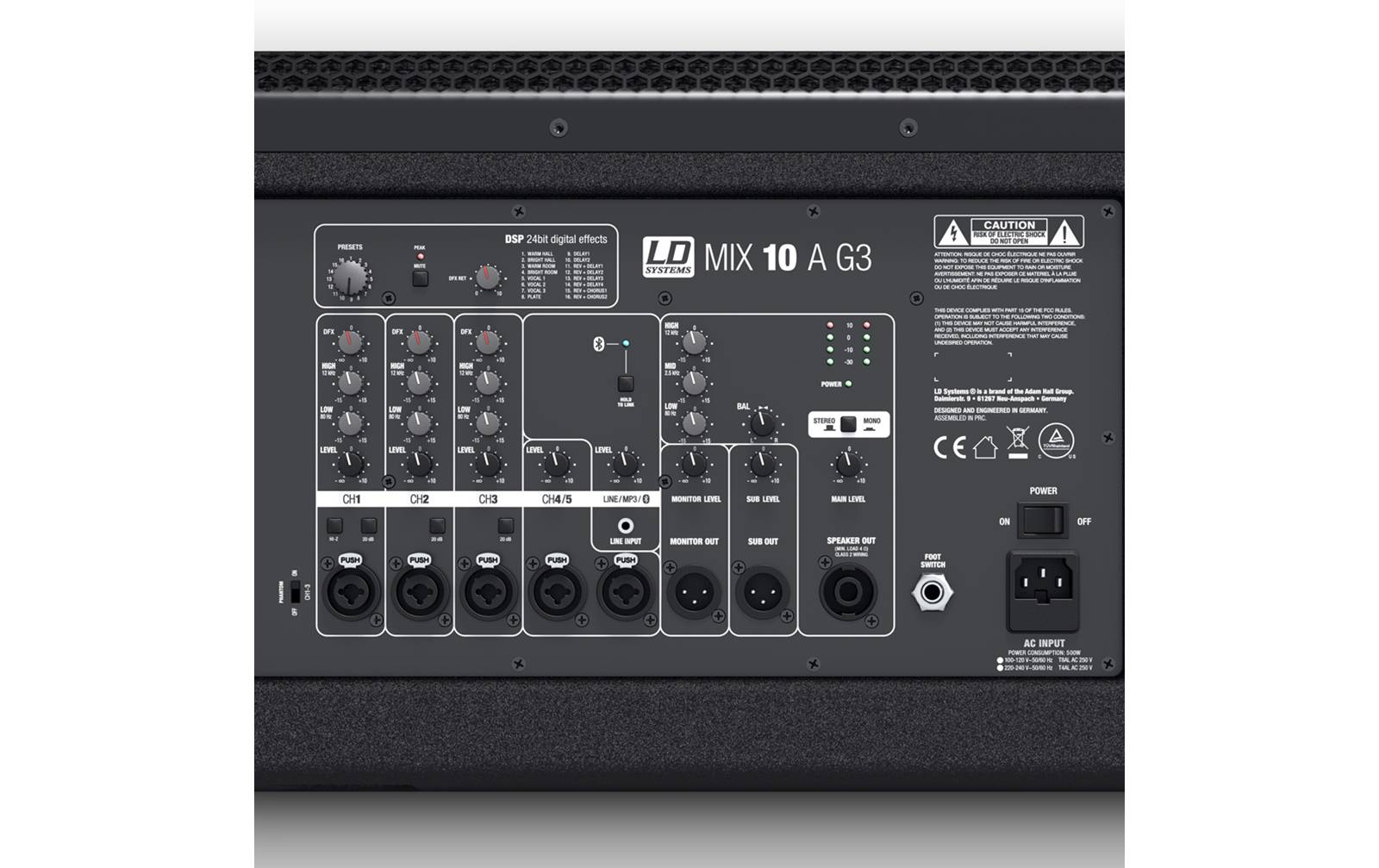 LD Systems MIX 10 A G3 2-Weg Aktiv-Lautsprecher mit integriertem 7-Kanal-Mixer