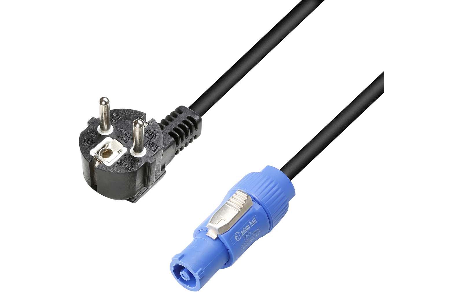 Adam Hall 8101 PCON 0500 X - Netzkabel CEE 7/7 - Power Twist, 1,5 mm², 5 m