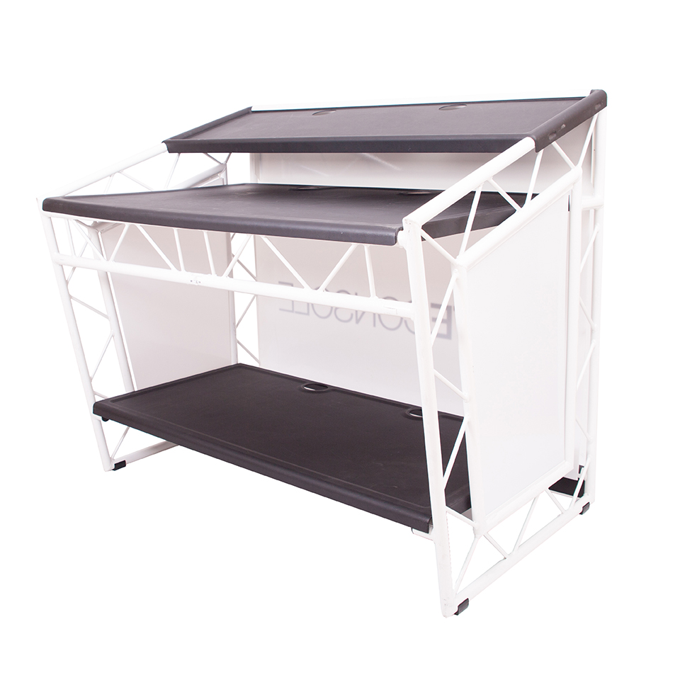 LiteConsole XPRS white, mobiler DJ-Tisch