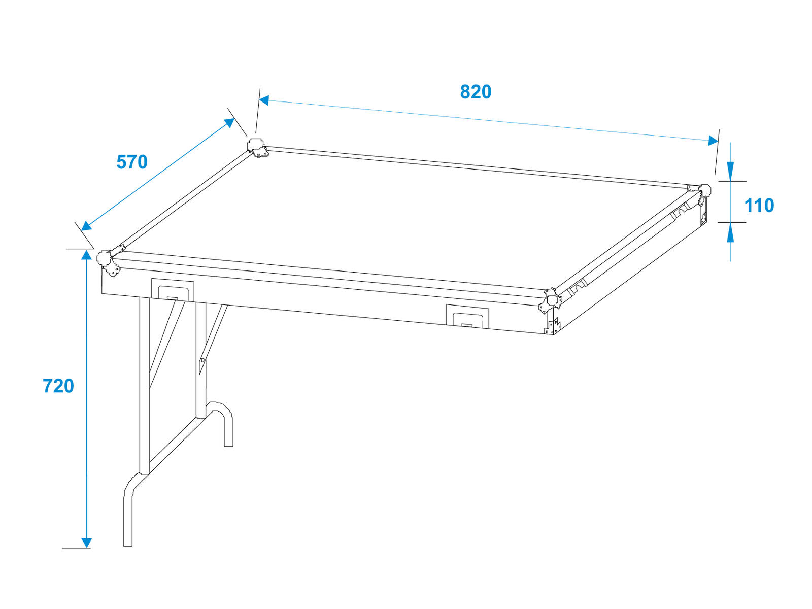 Roadinger Universal-Schubladen-Case WDS-2 mit Rollen