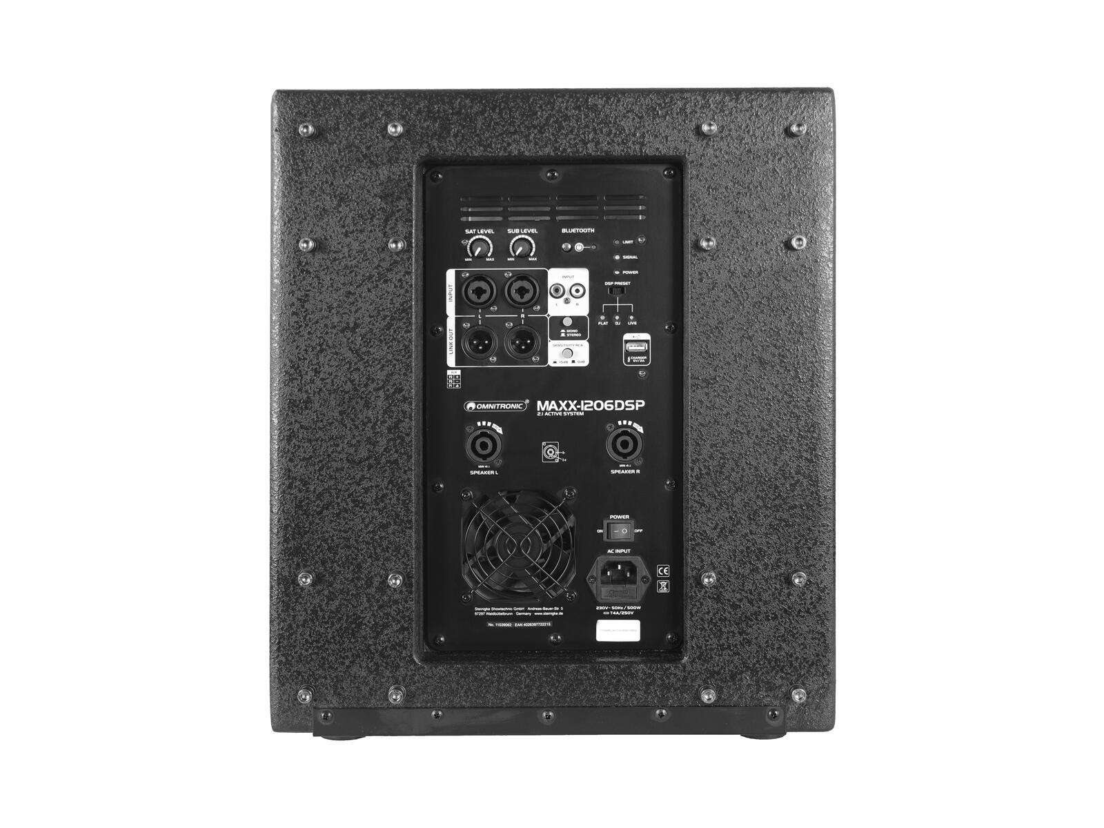 Omnitronic MAXX-1206DSP 2,1 Aktiv-Subwoofer 12 Zoll