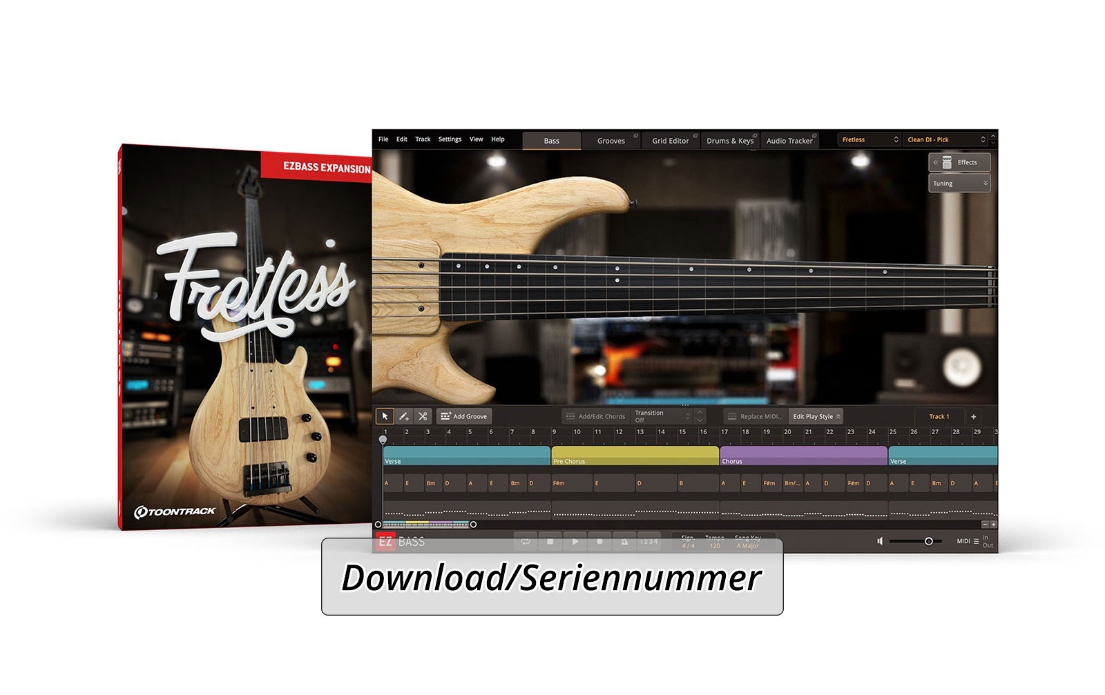 ToonTrack Fretless EBX (Lizenz Code)