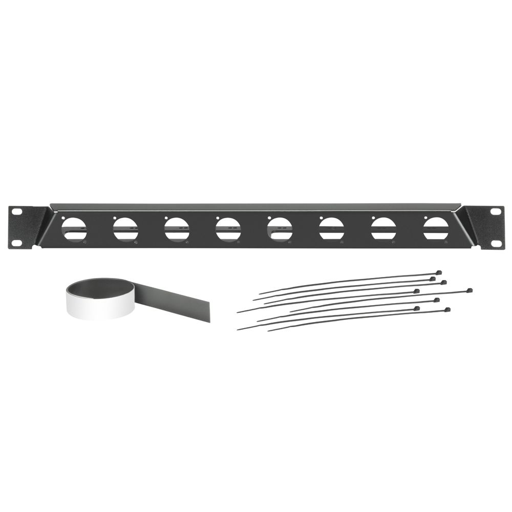 Adam Hall 872230 19" gewinkelte Rackblende für 8x D-TYPE Buchsen