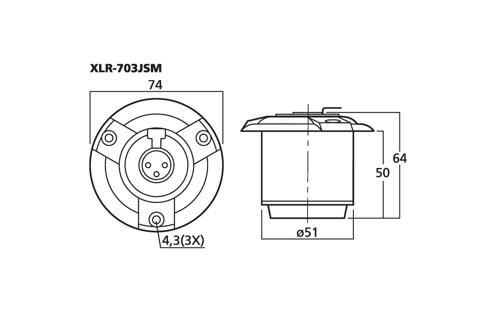 Monacor XLR-703JSM Schockabsorber mit XLR-Buchse