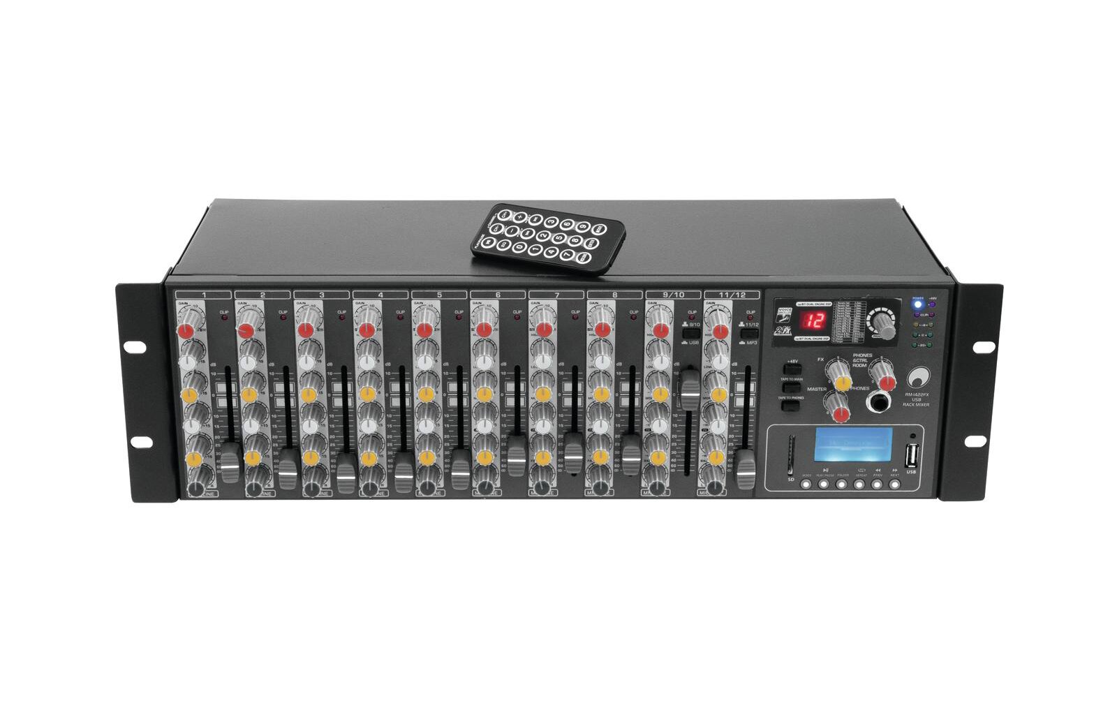 Omnitronic RM-1422FX USB Rack-Mixer