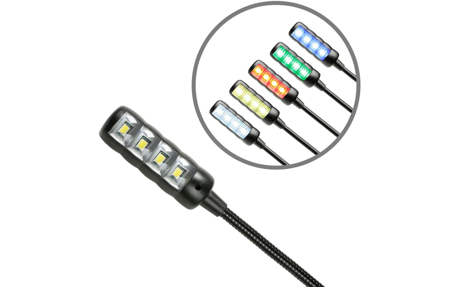 Adam Hall SLED 1 ULTRA XLR 4 4-pol XLR Schwanenhalsleuchte mit 4 COB LEDs