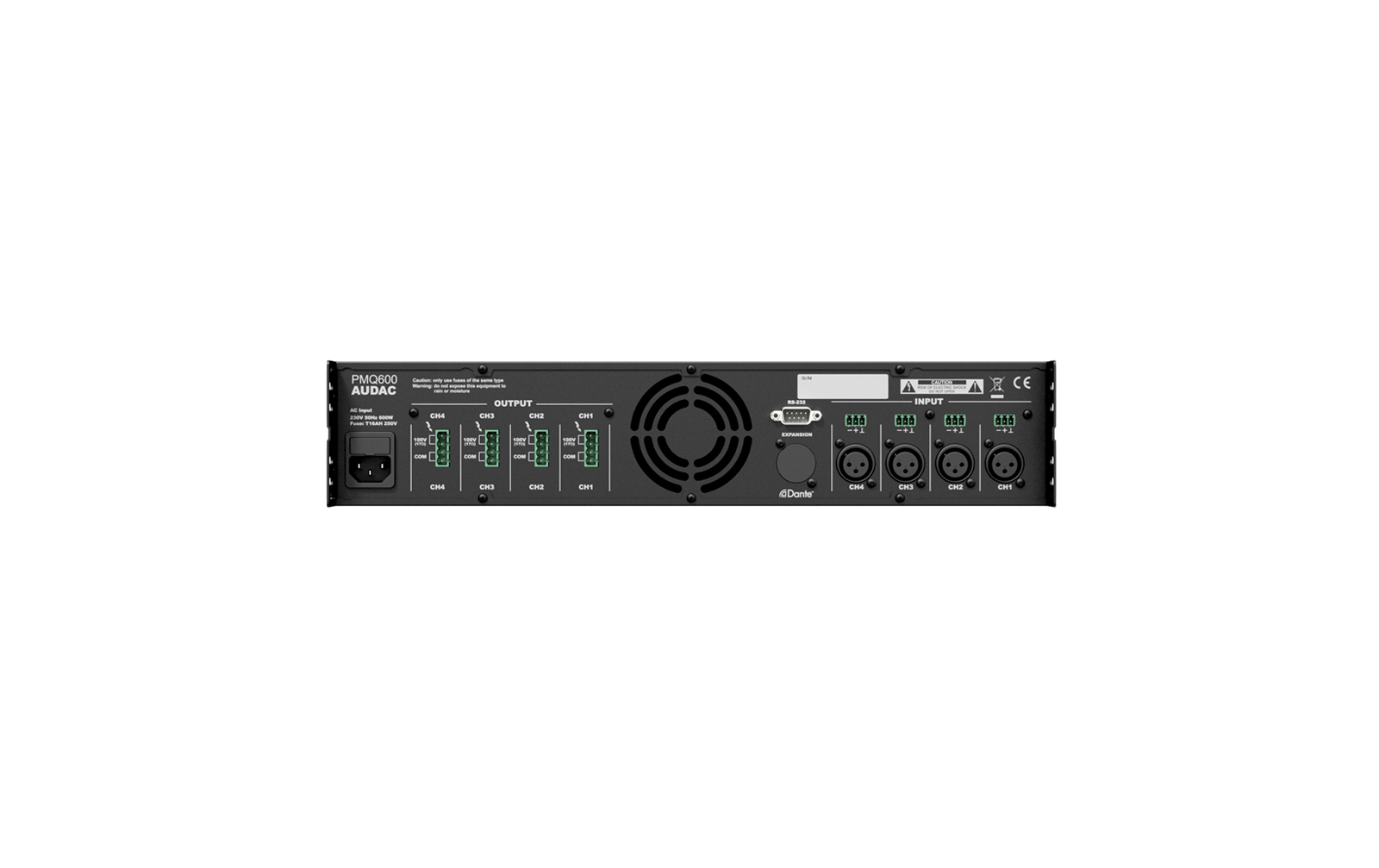 Audac PMQ 600 - WaveDynamics Quad-Channel 100V Verstärker 4 x 600 W