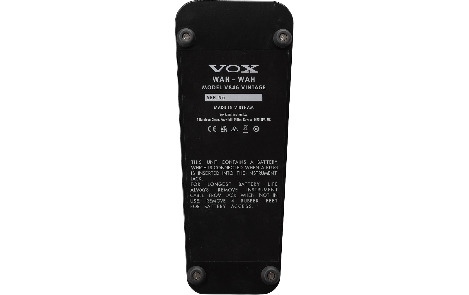 Vox V846 Vintage Wah-Wah Effektpedal