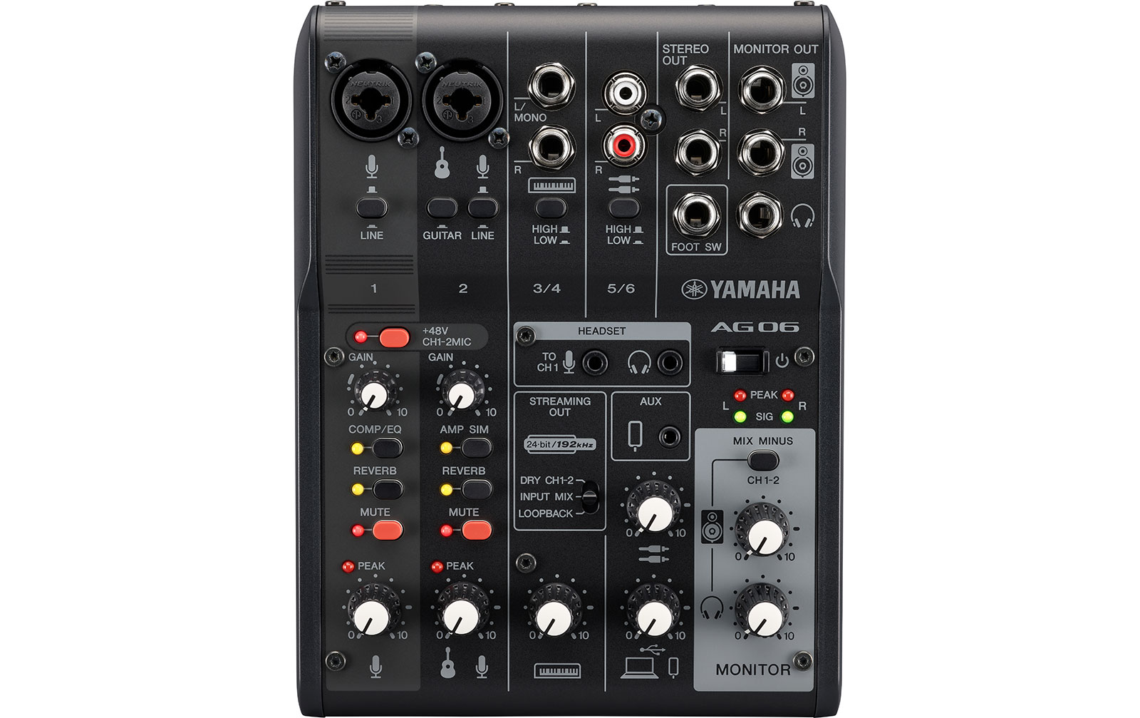 Yamaha AG06 MK2 B, schwarz