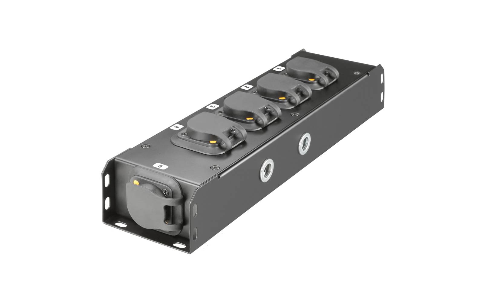 Adam Hall PROPORT 4 TT Stromverteiler 1 x Schwarz & Gelb Power Input 5 x Schwarz & Gelb Power Output