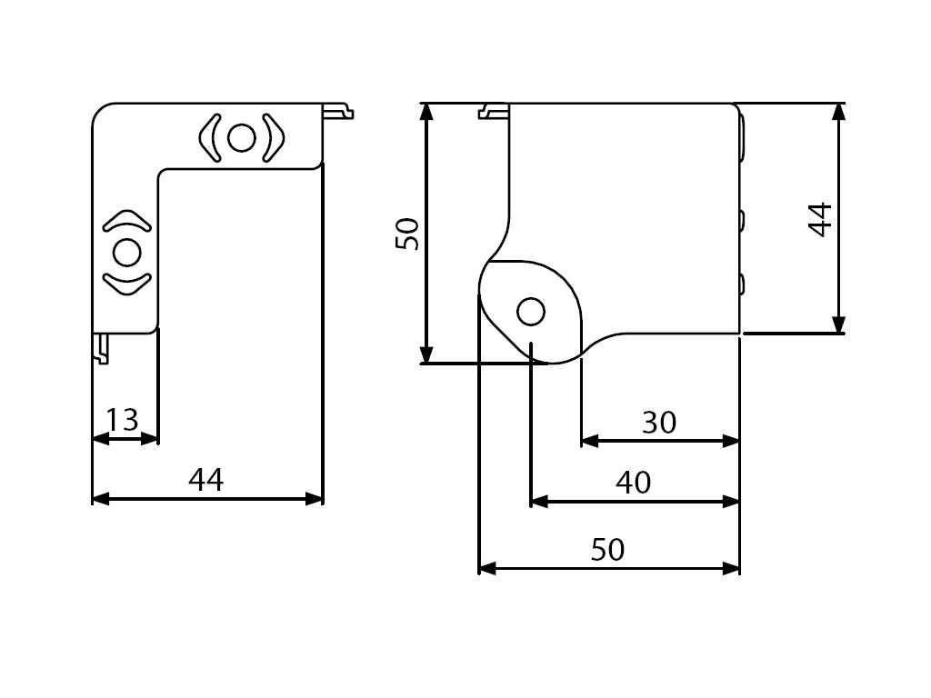 Adam Hall 4145 Ecke zweischenklig gekröpft für 6145 Deckelauflageprofil