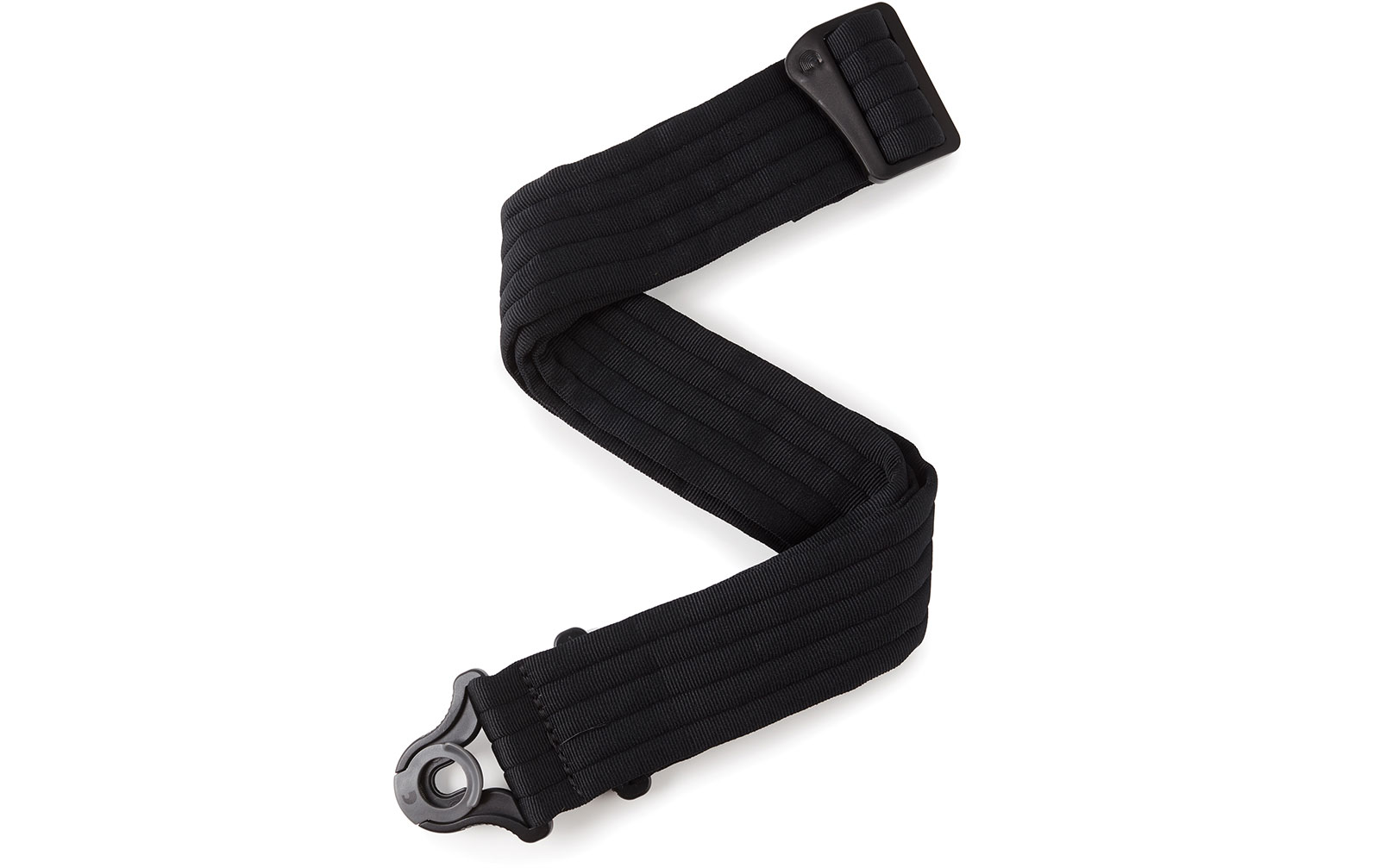 D'Addario Auto Lock Gitarrengurt, gepolstert, schwarze Streifen
