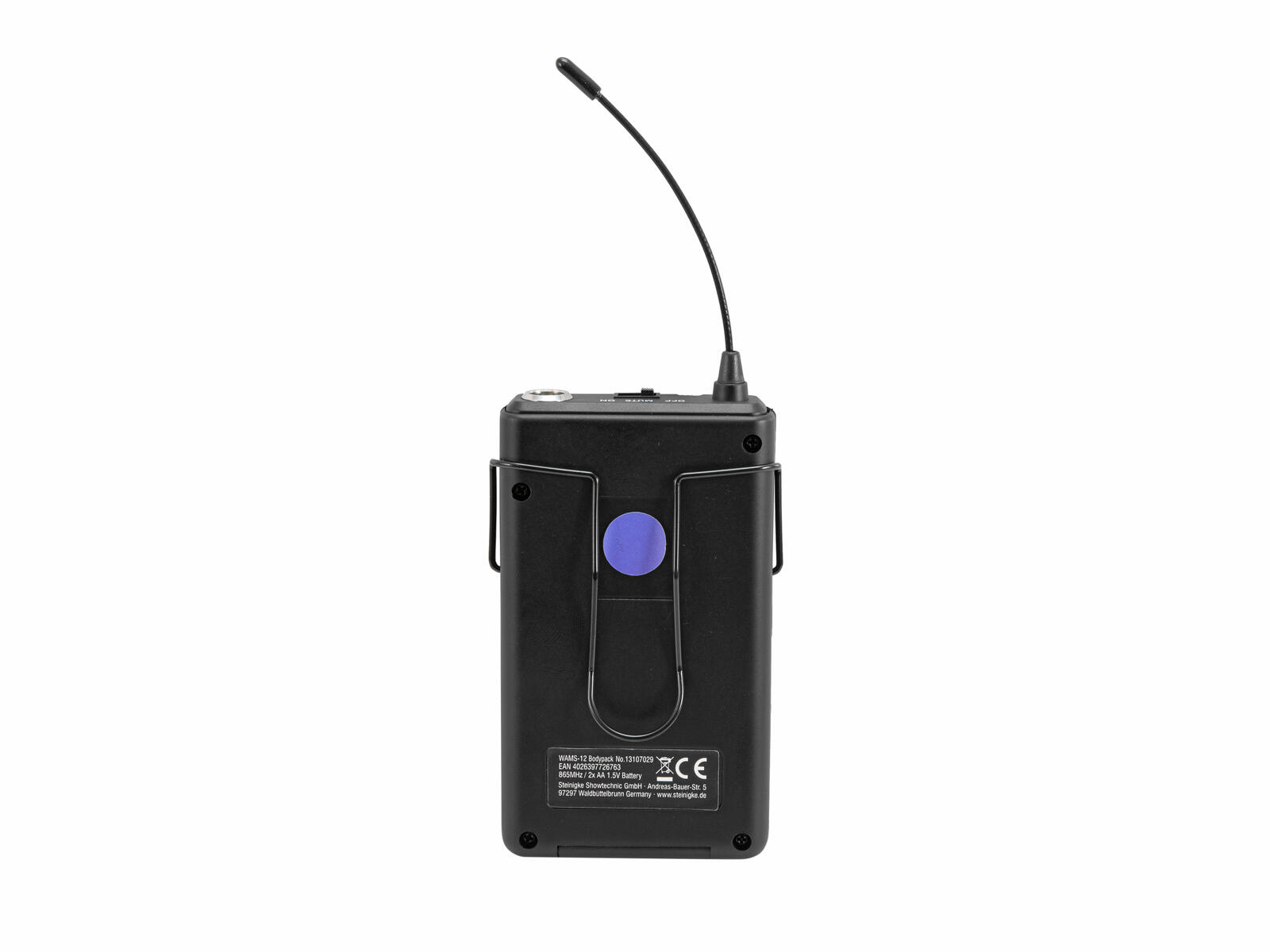 Omnitronic WAMS-12 Taschensender inkl. Kopfbügelmikrofon 865MHz