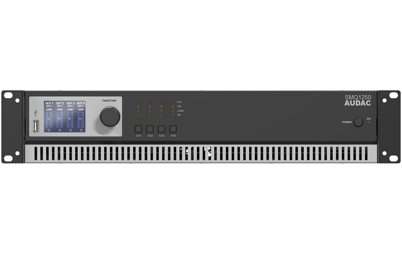 Audac SMQ1250 4 x 1250W Digital-Endstufe mit WaveDynamics -DSP