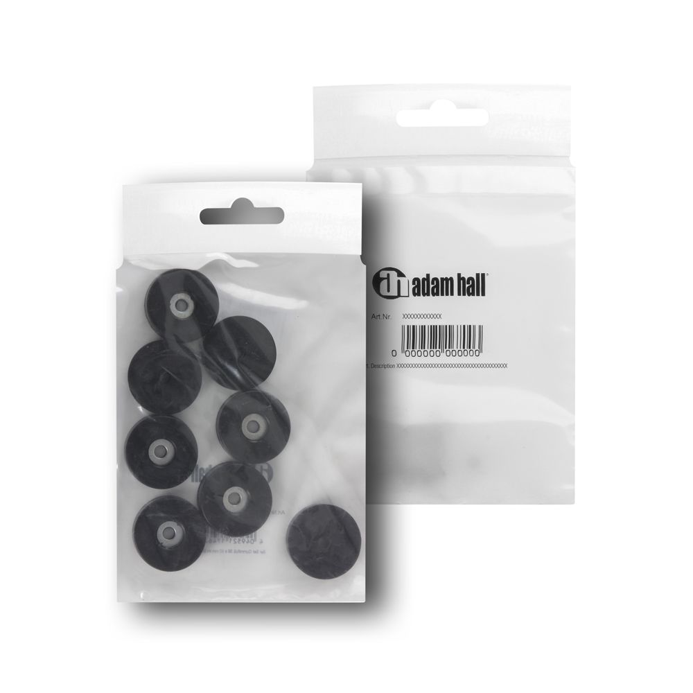 Adam Hall 4906 M8 AH - 8er Set Gummifuß 38 x 10 mm im Beutel