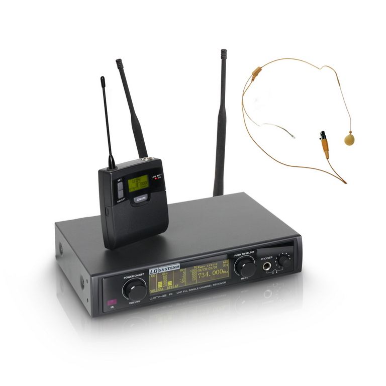 LD Systems WIN 42 Serie mit Belt Pack und Headset hautfarbe
