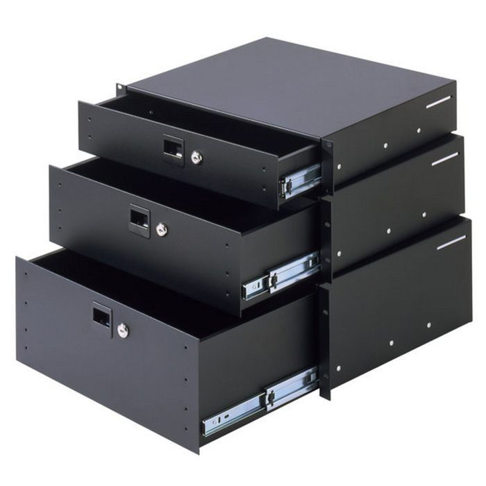 Adam Hall 87403 Rackschublade 3 HE Stahl