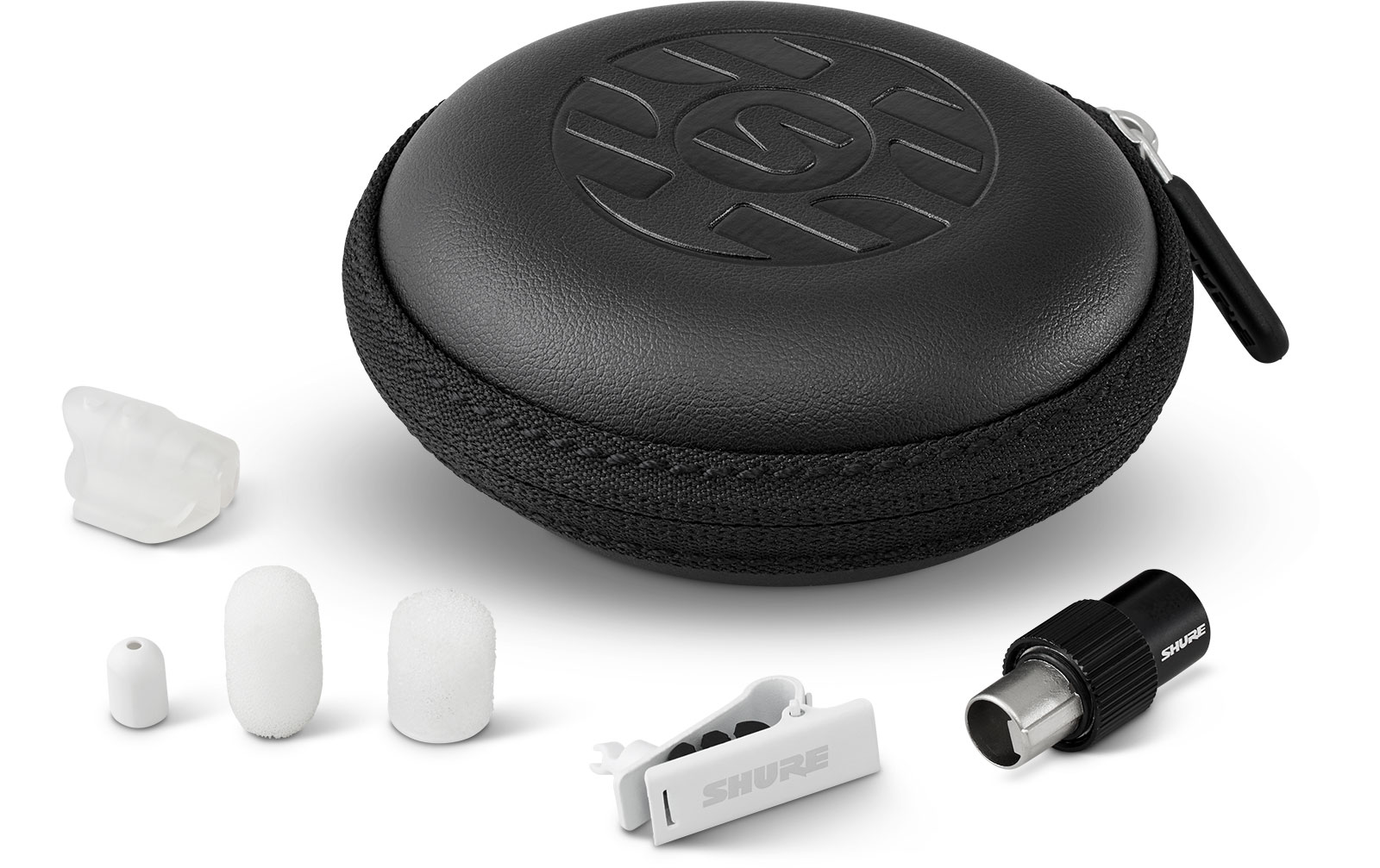 Shure DL4W/O-MTQG-A DuraPlex DL4 Lavaliermikrofon, Kugelcharakteristik, MTQG-Stecker, weiss, inkl. Zubehör