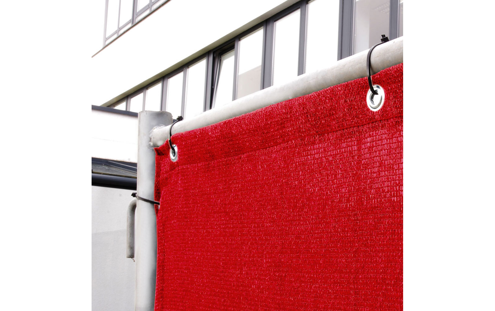 Adam Hall 0159 X BAU 7 Bauzaunblende Gaze Typ 800 1,76x3,41m geöst, rot