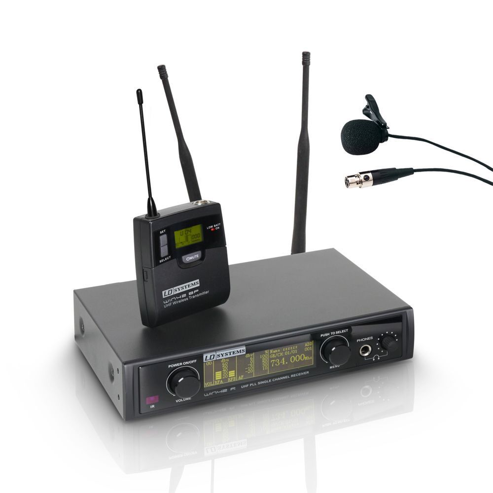 LD Systems WIN 42 Serie - Funkmikrofon System mit Belt Pack und Lavalier Mikrofon