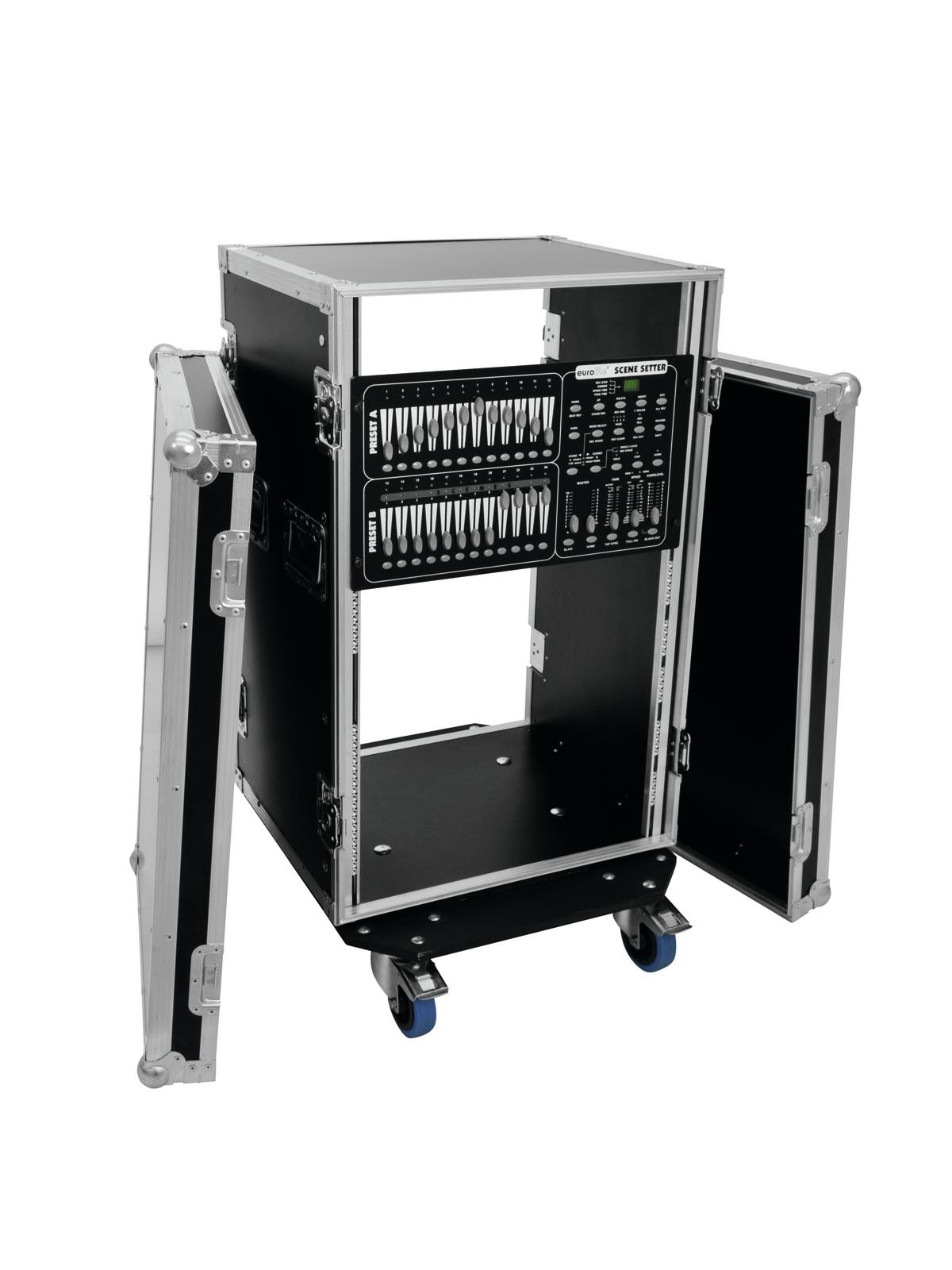 Roadinger Rack Profi 18HE 45cm mit Rollen