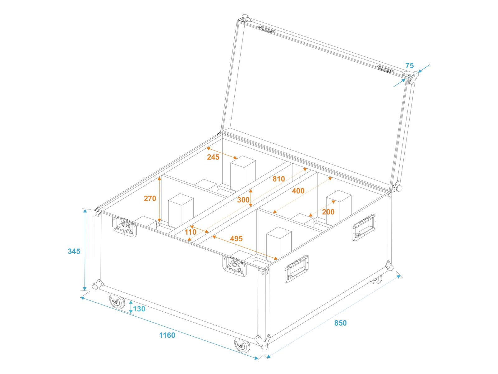 Roadinger Flightcase 4x THA-250F
