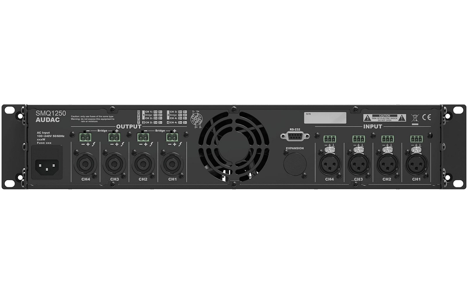 Audac SMQ1250 4 x 1250W Digital-Endstufe mit WaveDynamics -DSP
