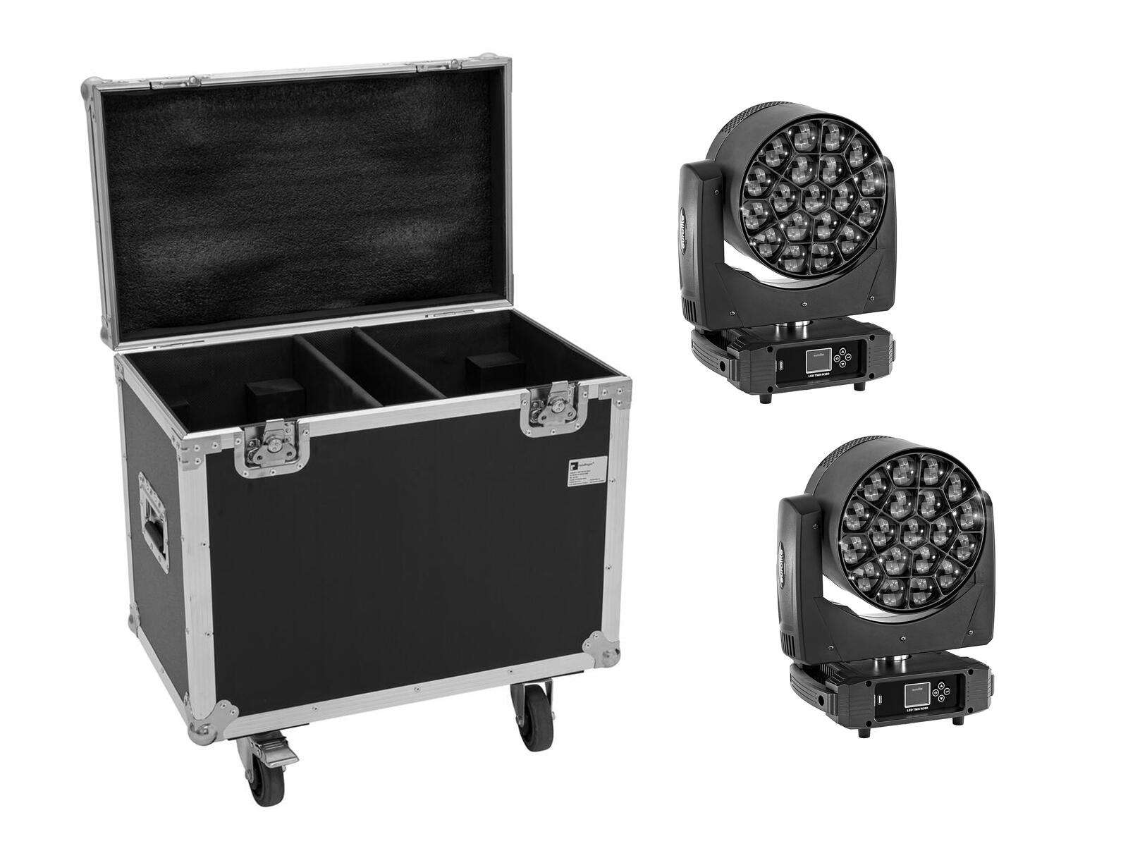 Eurolite Set 2x LED TMH-H380 Beam/Wash/Flowereffekt + Flightcase mit Rollen