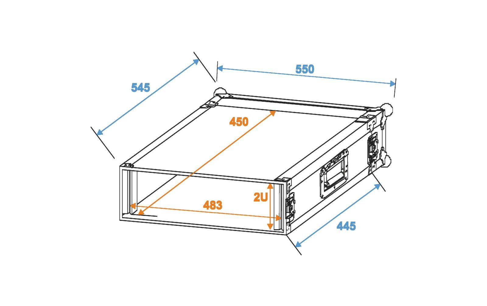 Roadinger Rack Profi 2HE 45cm