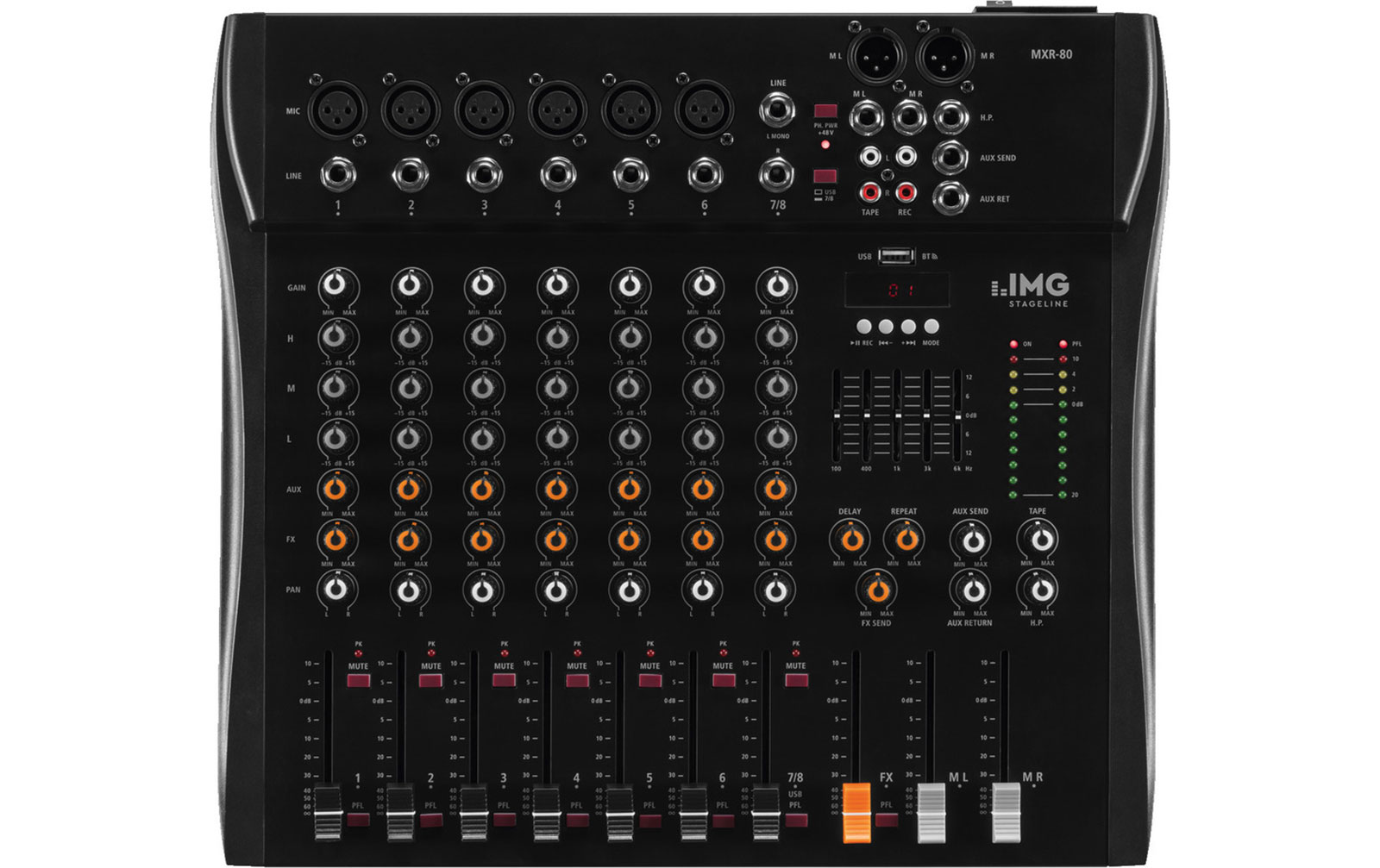 IMG Stageline MXR-80 8-Kanal Audio Mischpult