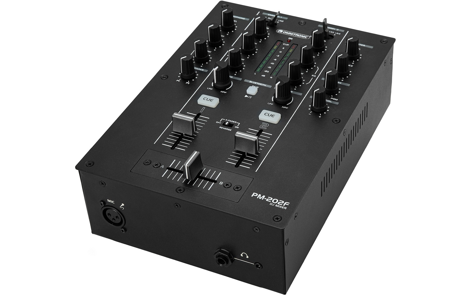Omnitronic PM-202F 2-Kanal-DJ-Mixer mit Filter und Bluetooth