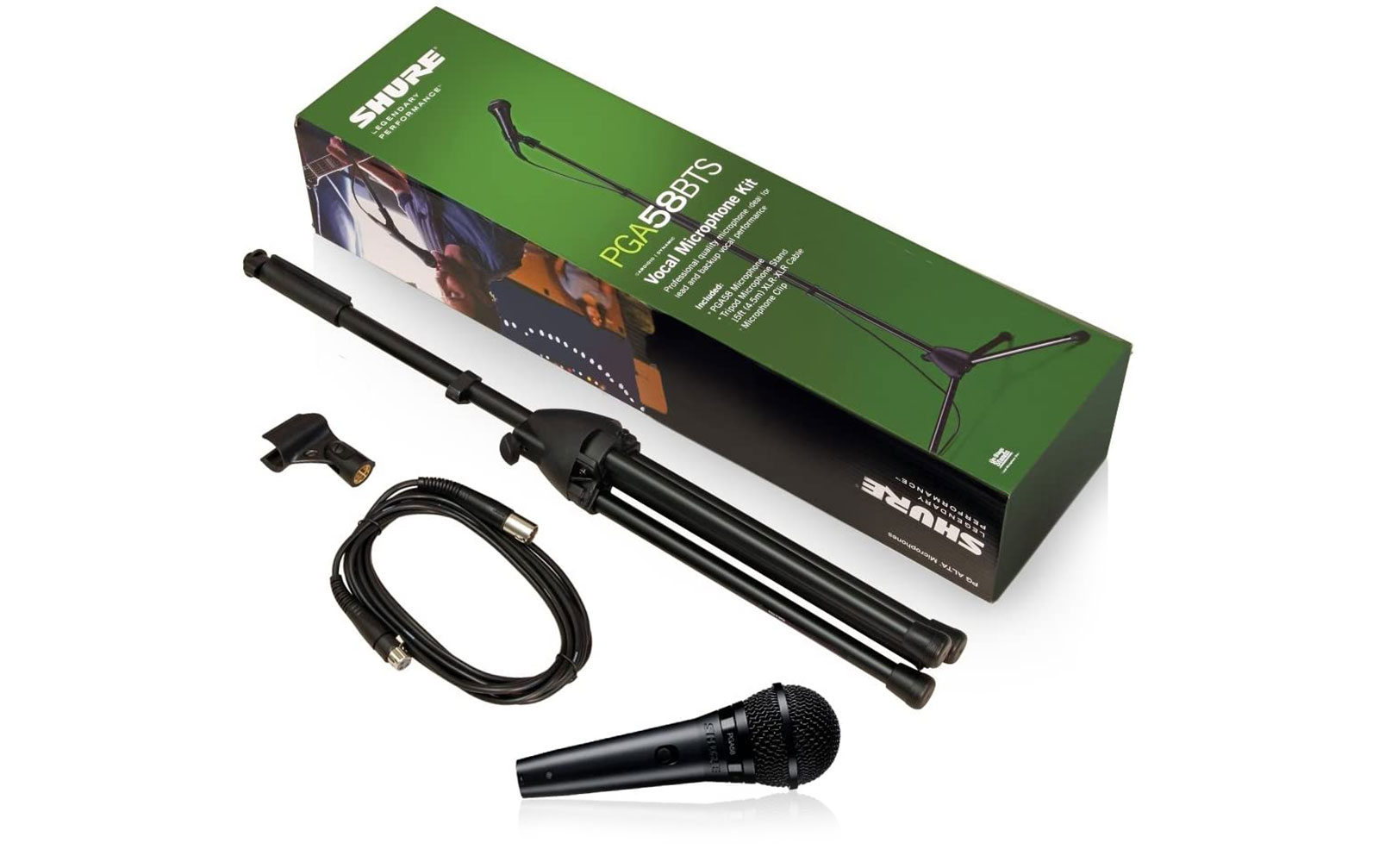 Shure PGA58 BTS Alta, inklusive Kabel (XLR) und Mikrofonstativ