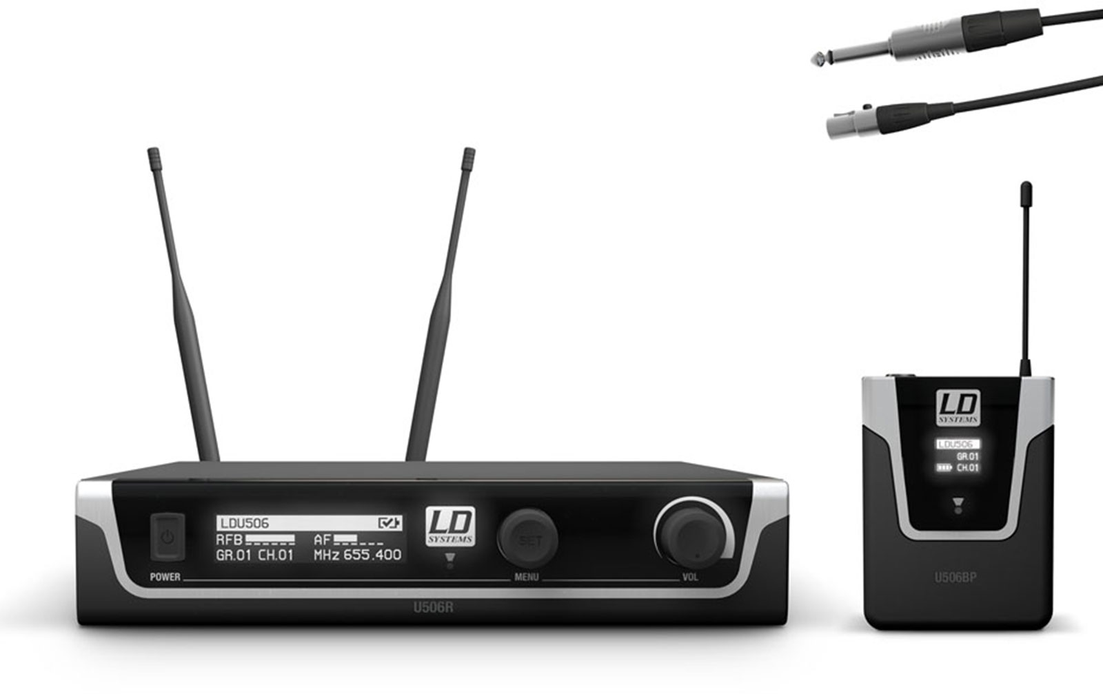 LD Systems U506 BPG Funkmikrofon System mit Bodypack und Gitarren Kabel