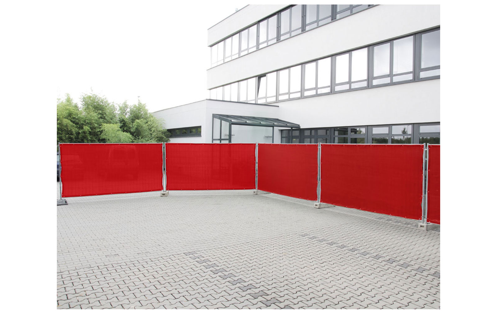 Adam Hall 0159 X BAU 7 Bauzaunblende Gaze Typ 800 1,76x3,41m geöst, rot