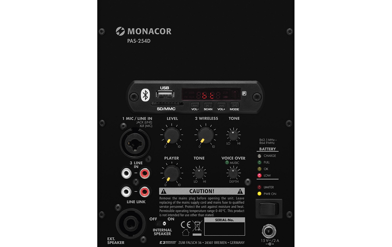 Monacor PAS-254D Prozessions-Anlage