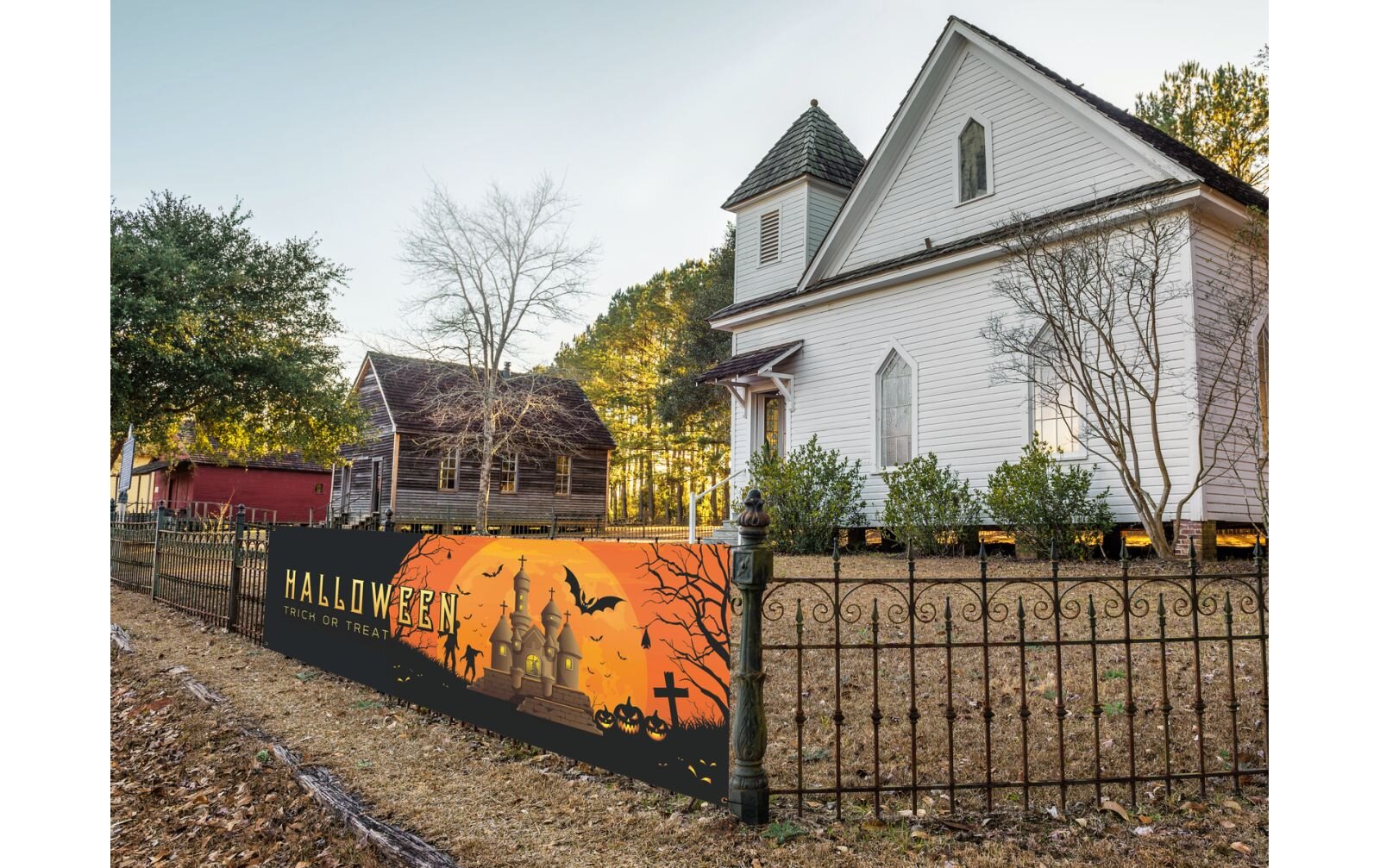 Europalms Halloween Banner, Geisterhaus, 300x90cm