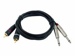 Omnitronic Adapterkabel 2 x Klinke / 2 x Cinch 1m schwarz