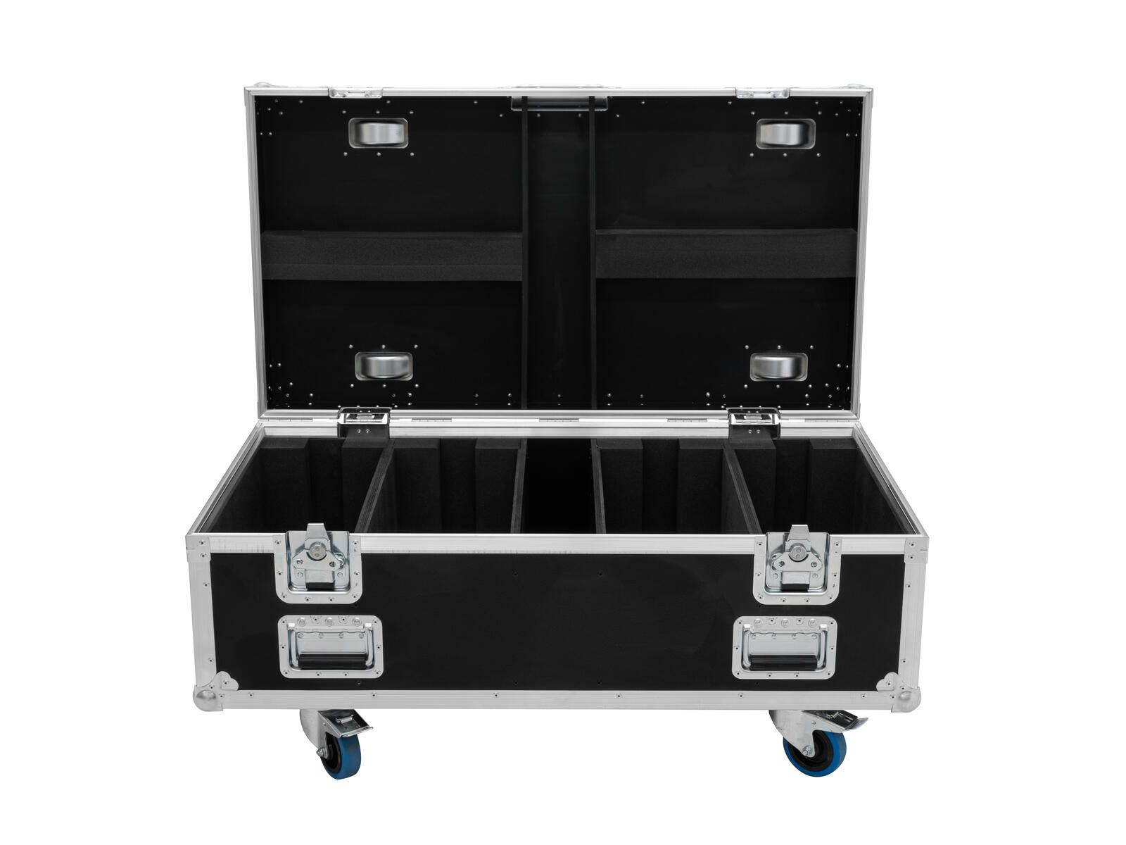 Roadinger Flightcase HIGHLINE 4x Multiflood Pro IP SMD RGBW Strobe/Wash MK2, mit Rollen