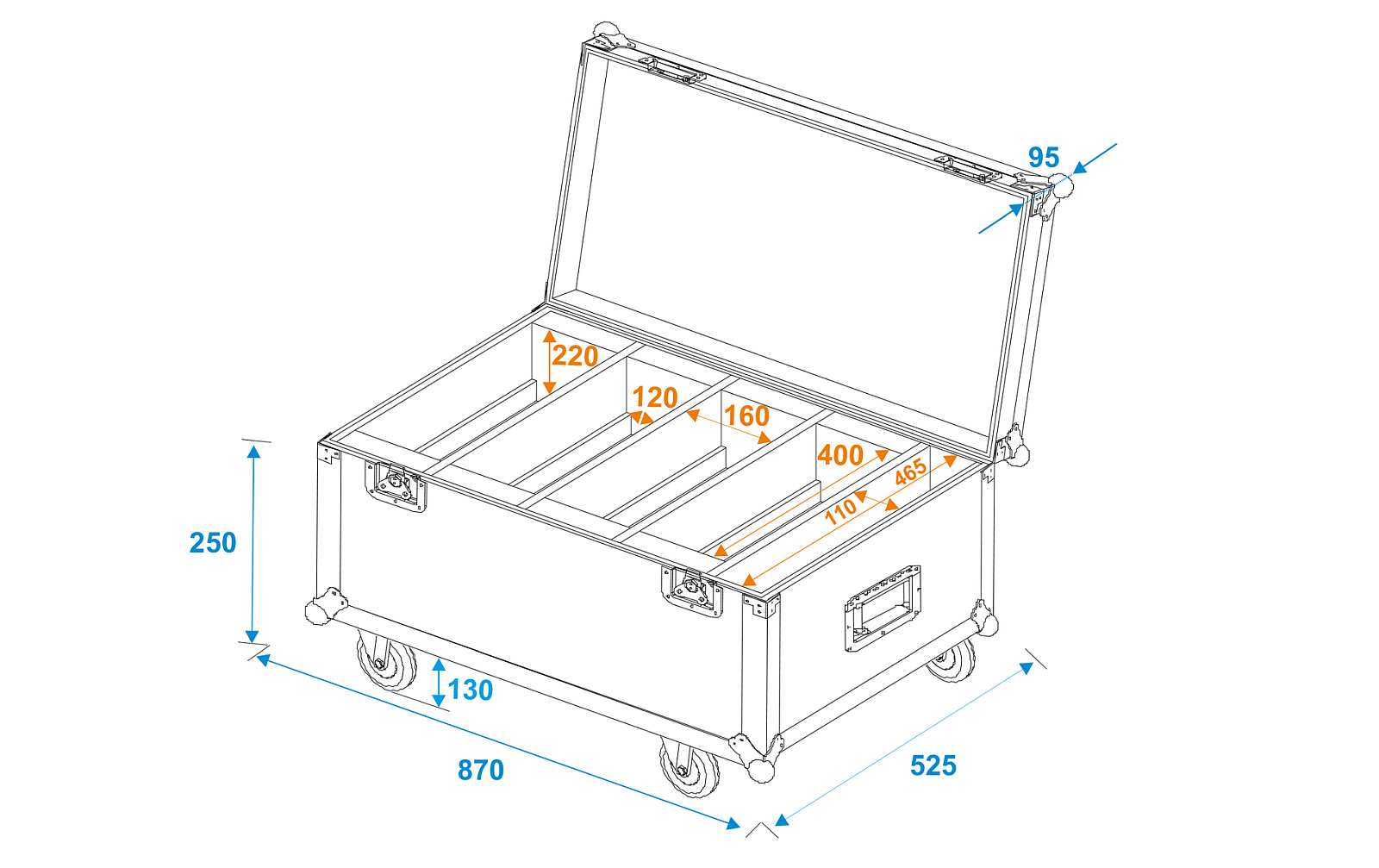 Roadinger Flightcase 4x LED CLS-18 QCL RGB/WW