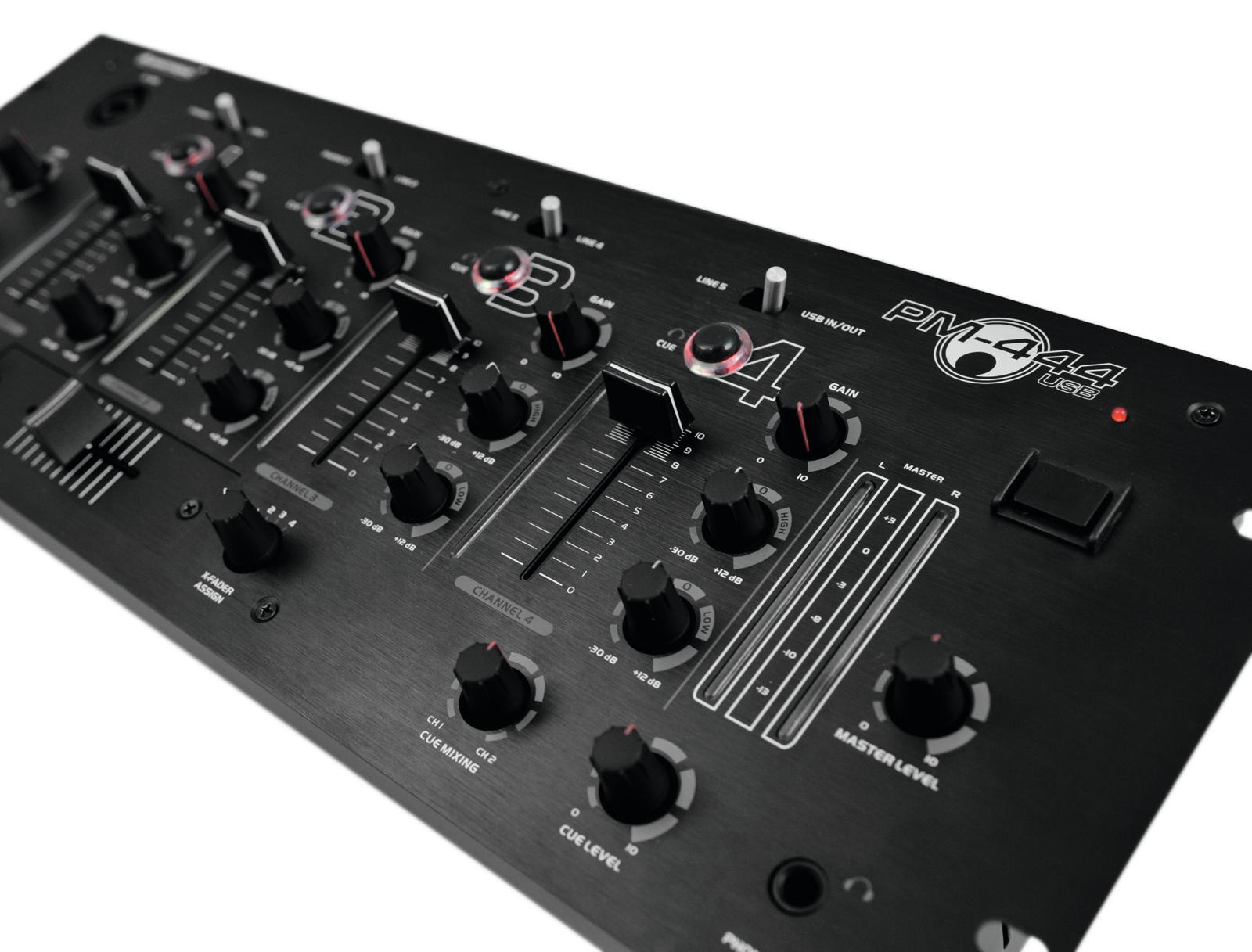 Omnitronic PM-444USB 4-Kanal-DJ-Mixer